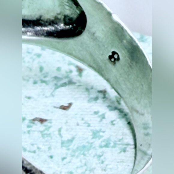 Silpada Vintage Rare Hammered Sterling Silver & Amazonite Oval Statement Ring